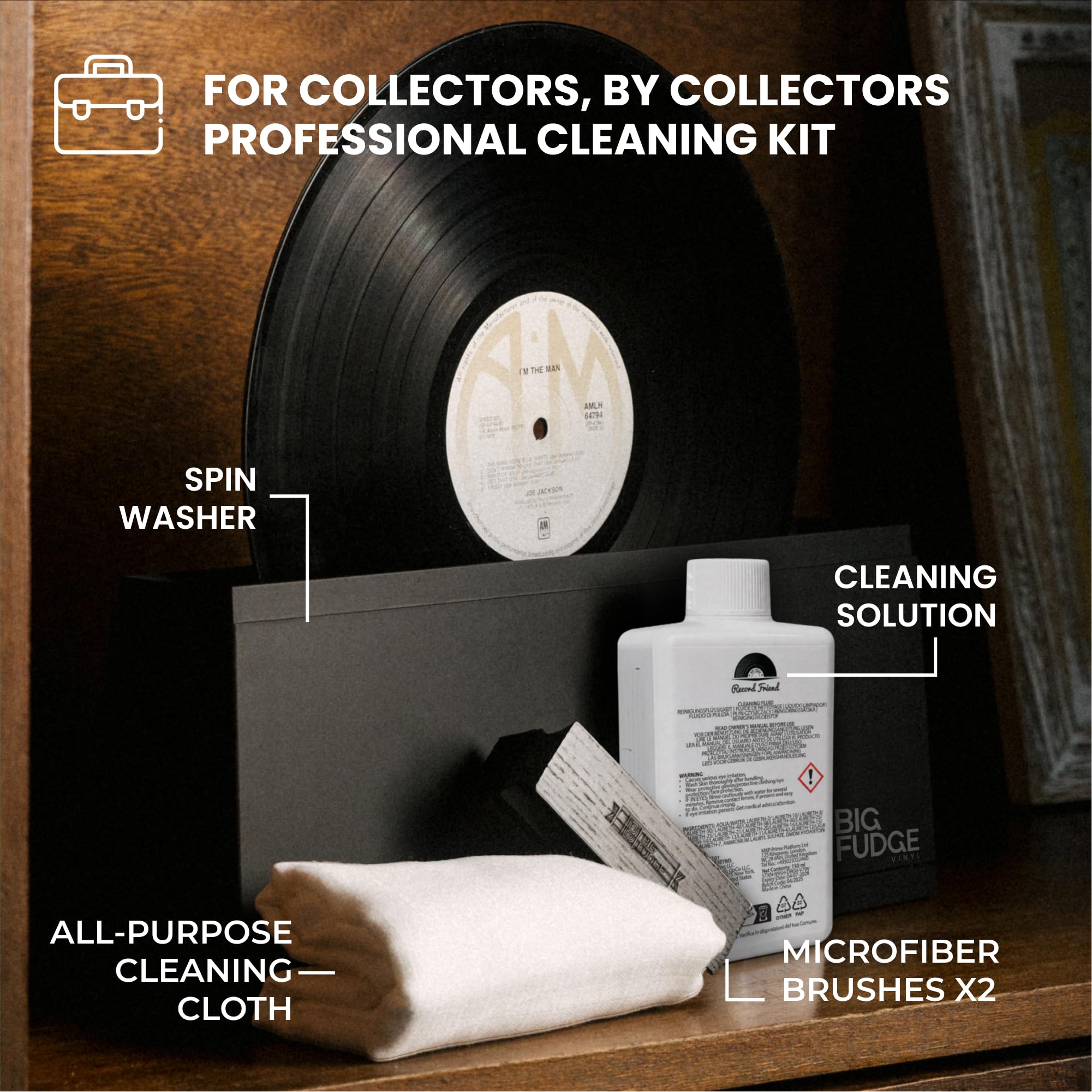 Amazon.com: Big Fudge Vinyl Record Cleaning Kit for Vinyl Records
